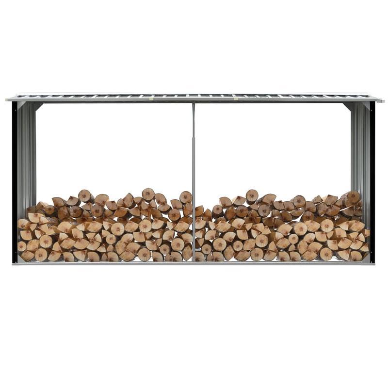 Houtopslag – Haardhoutrek – Brandhoutrek – Houtberging – Houtopslagrek – Gegalvaniseerd Staal – Extra Groot 330x92x153 cm – Weerbestendig & Stevige Constructie