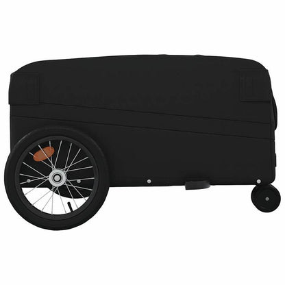 Fietskar – Fietstrolley – Bike Trailer – Kinderaanhanger – Bolderkar – Zwarte Kleur – Maximaal 45 kg Draagvermogen – Stevig Stalen Frame