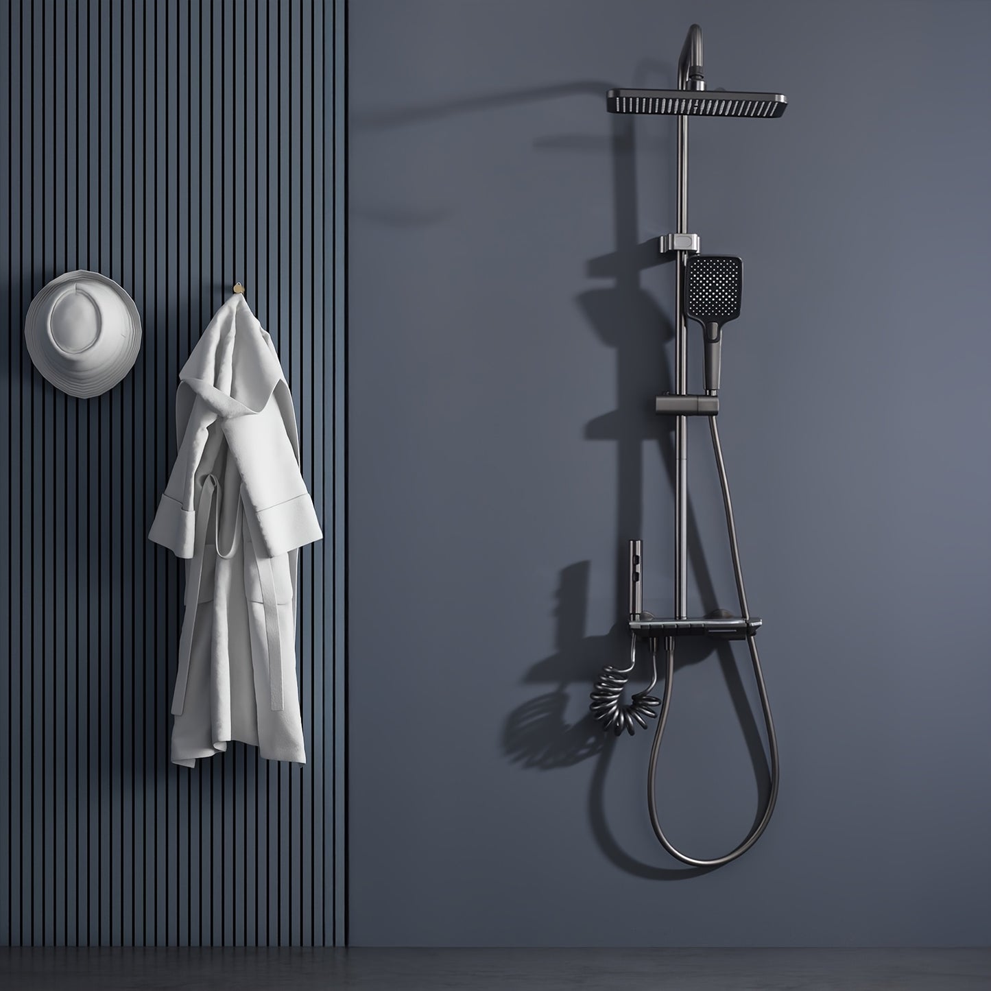 Badkraanset – Douchekraan – Mengkraan – Wandkraan – Regendouche – Modern Vierkant Design – Zonder Temperatuurregeling – Eenvoudige Wandmontage