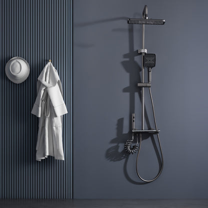 Badkraanset – Douchekraan – Mengkraan – Wandkraan – Regendouche – Modern Vierkant Design – Zonder Temperatuurregeling – Eenvoudige Wandmontage