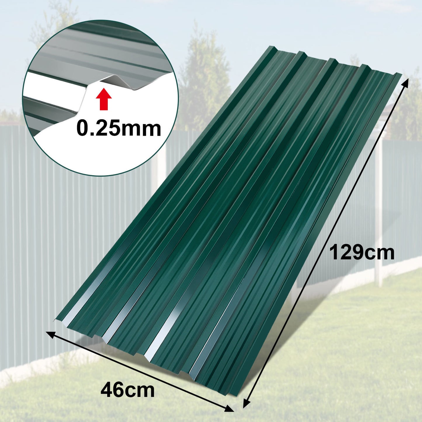 Dakpanplaten – Dakplaten – Prefab Dakbedekking – Stalen Dakpanelen – Trapezium Dakplaten – Gegalvaniseerd Staal – 24 Stuks 129x46 cm – Weerbestendig & Lichtgewicht