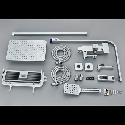 Regendouche – Douchekolom – Douche Set – Douchekop – Douchekraan – Chroom – 29x19 cm Regendouchekop – 304 Roestvrij Staal & Messing