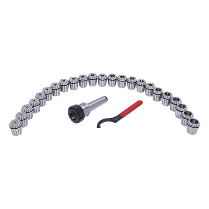Collethouder – Kolletset – Freeshouder – CNC Collet – Draaibankhouder – Precisie klemkracht – Veerstaal 4-26 mm met houten opbergdoos