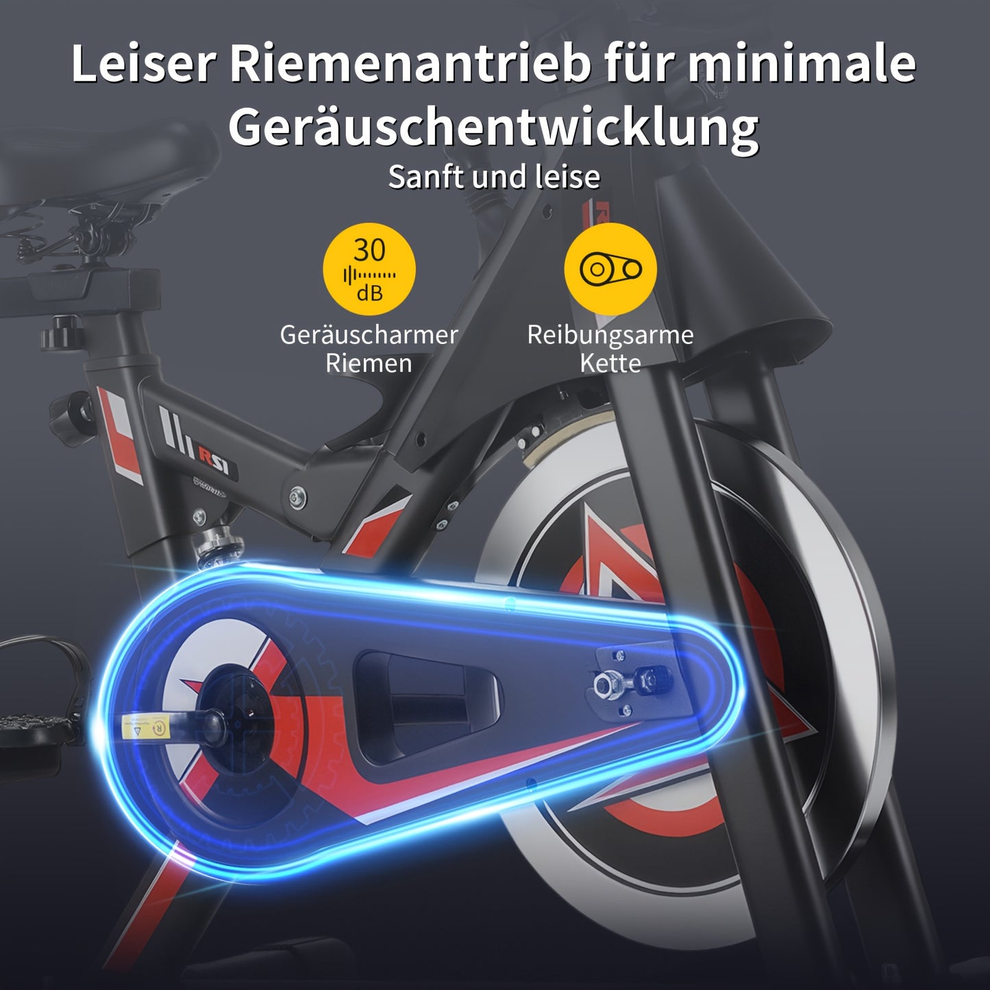 Hometrainer – Fitnessfiets – Spinbike – Exercycle – Indoor Bike – Stil Belt-Driven Systeem – 150 kg Draagvermogen