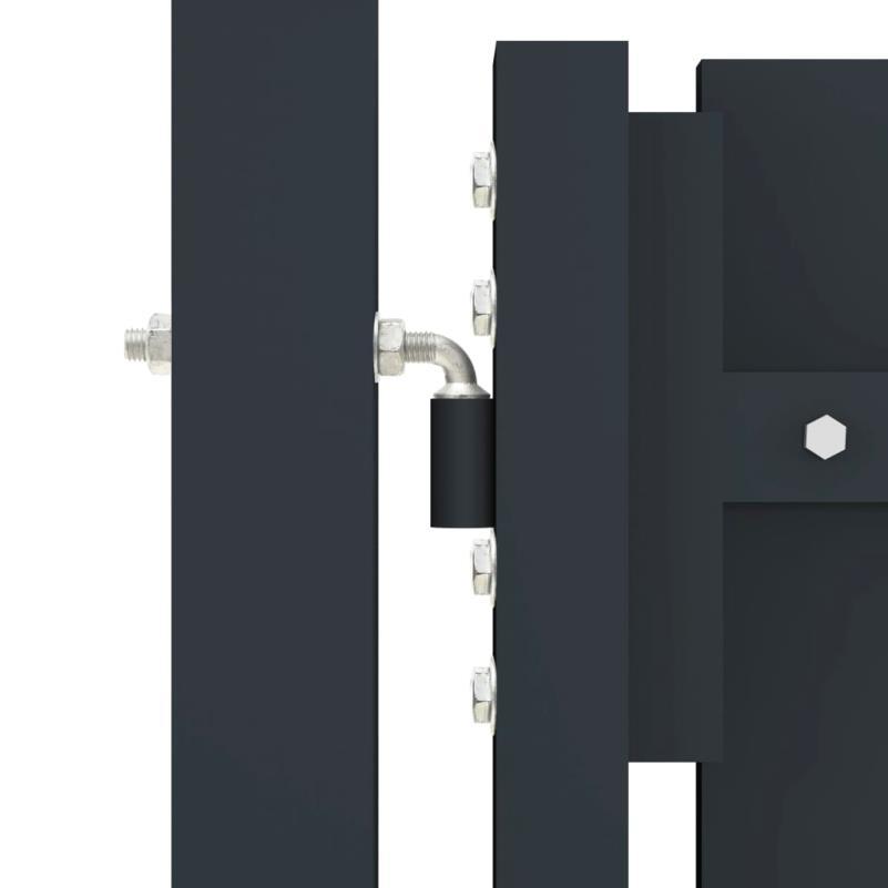 Dubbele Stalen Poort – Tuinpoort – Veiligheidshek – Afscheidingshek – Buitenhek – Duurzaam Staal – 306x125 cm Anthraciet