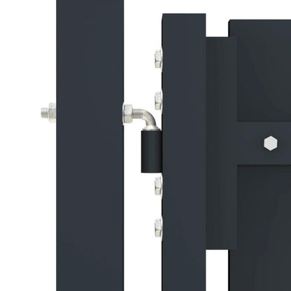 Dubbele Stalen Poort – Tuinpoort – Veiligheidshek – Afscheidingshek – Buitenhek – Duurzaam Staal – 306x125 cm Anthraciet
