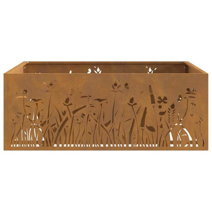Buitenhaard – Vuurschaal – Terrashaard – Tuinhaard – Vuurkorf – RVS Staal – 80x80x30 cm – Poedercoating – Bruin