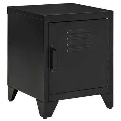 Nachtkastje – Nachtkast – Bijzettafel – Ladekastje – Opbergkastje – Natuurlijk Hout & Zwart Metaal – Verstelbare Plank – Compact 50x40x47,5 cm