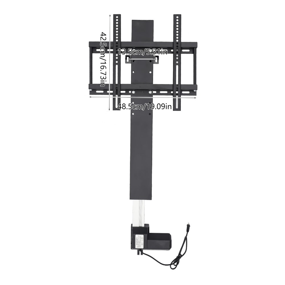 TV Lift – Motorische TV Standaard – Gemotoriseerde TV Beugel – In Hoogte Verstelbaar – Verstelbare TV Houder – 26-57 Inch – Aluminium – Stille Motor