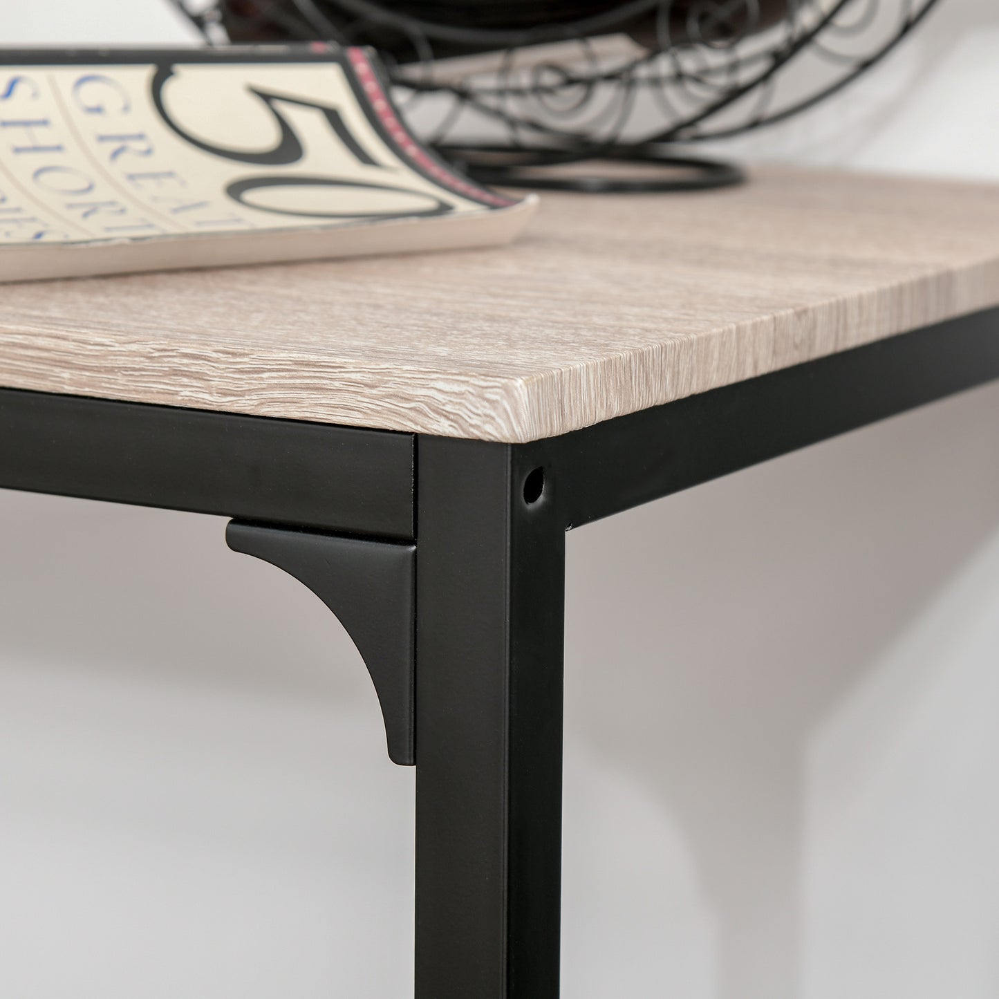 Barset – Barkrukken – Bartafel – Eettafel Set – Bistroset – Natuurlijk Hout – Zwart Metalen Frame – 2 Stoelen Met Rugleuning – Compact & Stijlvol
