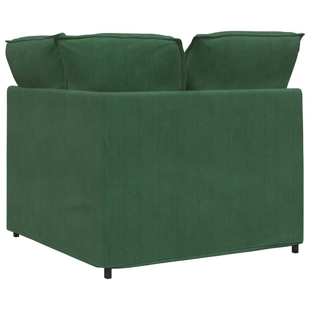 Hoekbank – Modulaire Bank – Loungebank – Sofa – Zithoek – Donkergroen – Corduroy Stof – Stevig Metalen Frame