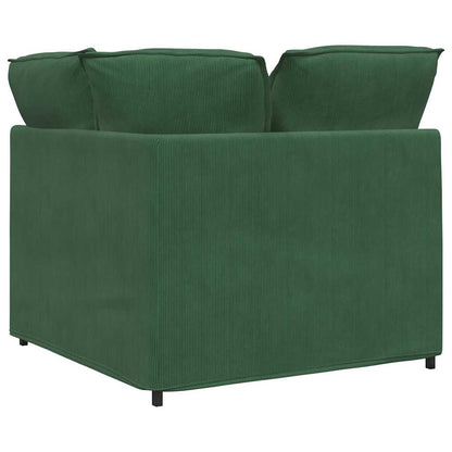 Hoekbank – Modulaire Bank – Loungebank – Sofa – Zithoek – Donkergroen – Corduroy Stof – Stevig Metalen Frame