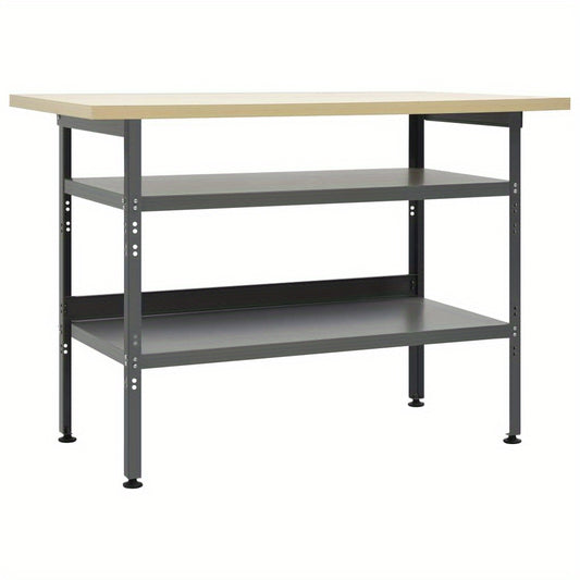 Werkbank – Werktafel – Werkbank Met Opbergruimte – Montagebank – Hobbytafel – Stalen Frame – 119x60x85 cm – Robuust En Multifunctioneel