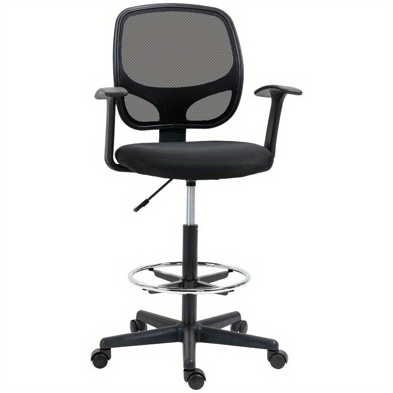 Ergonomische Bureaustoel – Bureaustoel Met Voetensteun – Draaibare Werkstoel – Verstelbare Stoel – Kantoorstoel Zwart – 360° Draaibaar – Verstelbare Hoogte 110-132 cm