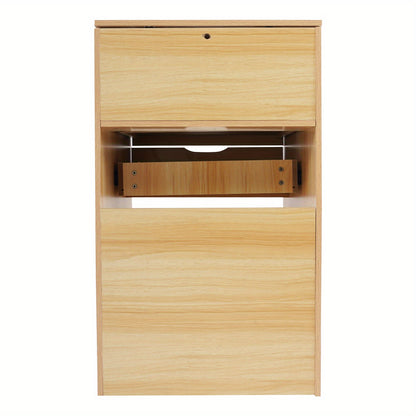 CNCEST Modern Compact Vanity Desk with Makeup Stool - 3-Drawer Storage, Flip-Top Mirror, Space-Saving Design, Sturdy Hardwood Construction, Cream White/Cream Pink/Log Finish for Small Spaces, Dorm, Apartment, Studio, Makeup V