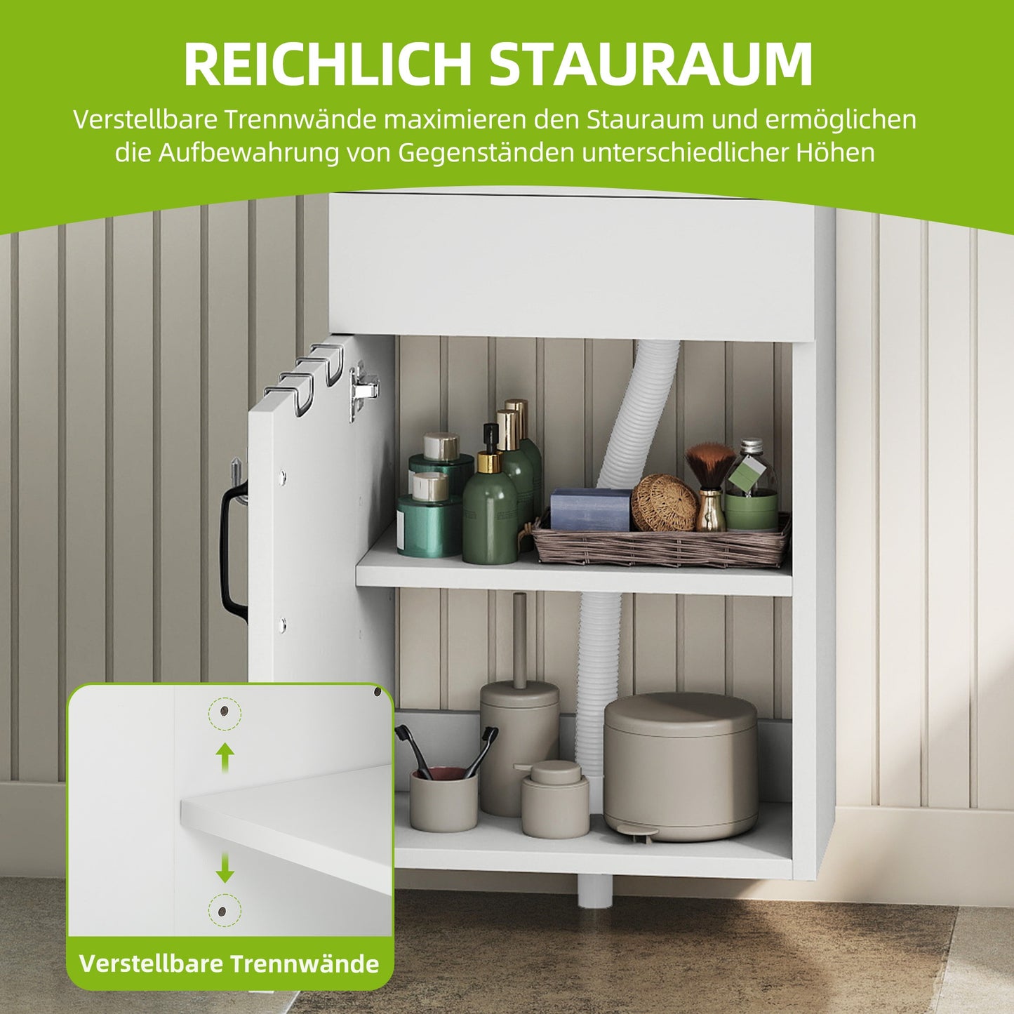 Wastafelmeubel – Badkamermeubel – Opbergkast – Wastafelkast – Toiletkast – Compact Ontwerp – Keramische Wastafel Zonder Kraan