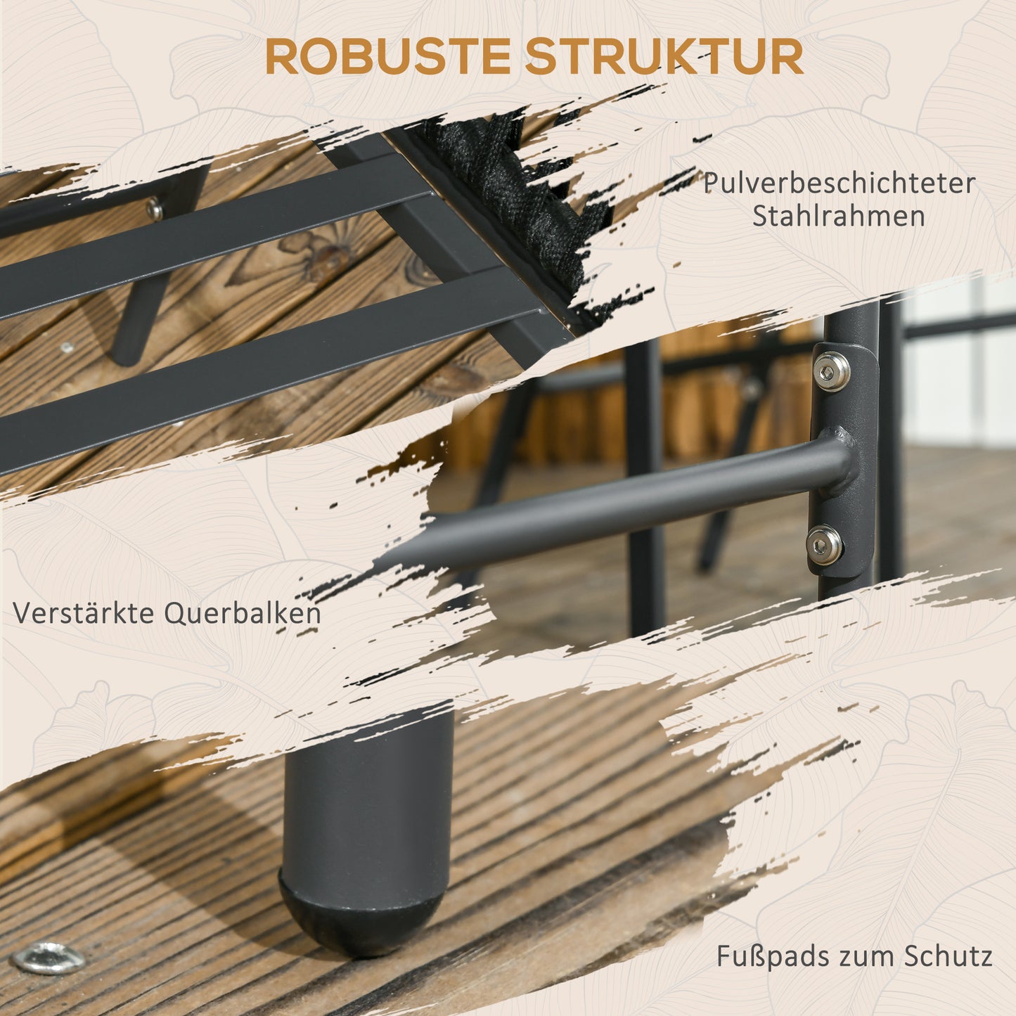 Tuinstoelen – Tuinstoelen – Balkonstoelen – Terrasstoelen – Buitenstoelen – Bohemian Design – Comfortabele Kussens – Zwart Gepoedercoat Stalen Frame – Set van 2