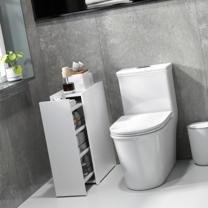 Smalle Opbergkast – Smalle Kast – Opbergsysteem – Badkamerkast – Organizer – Wit – Met Wieltjes – 3 Diepe Vakken & Lade – Metaal – Compact 47x25x66,5 cm