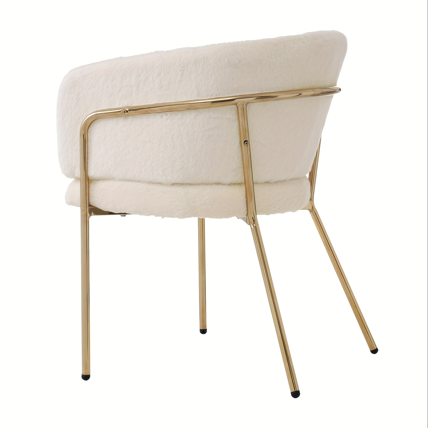 Fauteuil – Lounge Chair – Accentstoel – Relaxstoel – Zitstoel – Witte Kunstlederen Bekleding – Stevig Metalen Frame