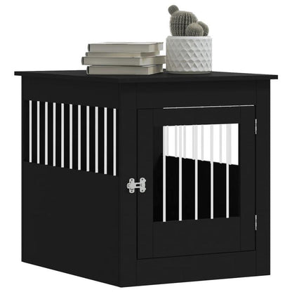 Hondenkennel – Hondenbench – Hondenren – Hondenhok – Meubelstijl – Zwart Metaal – Weerbestendig – Compact 64,5x80x71 cm