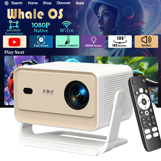 Projector – Beamer – Video Projector – Multimediaspeler – Full HD Beamer – Compact Wit Design – 700 ANSI Lumen Helderheid – Native 1080p Resolutie met 4K Ondersteuning