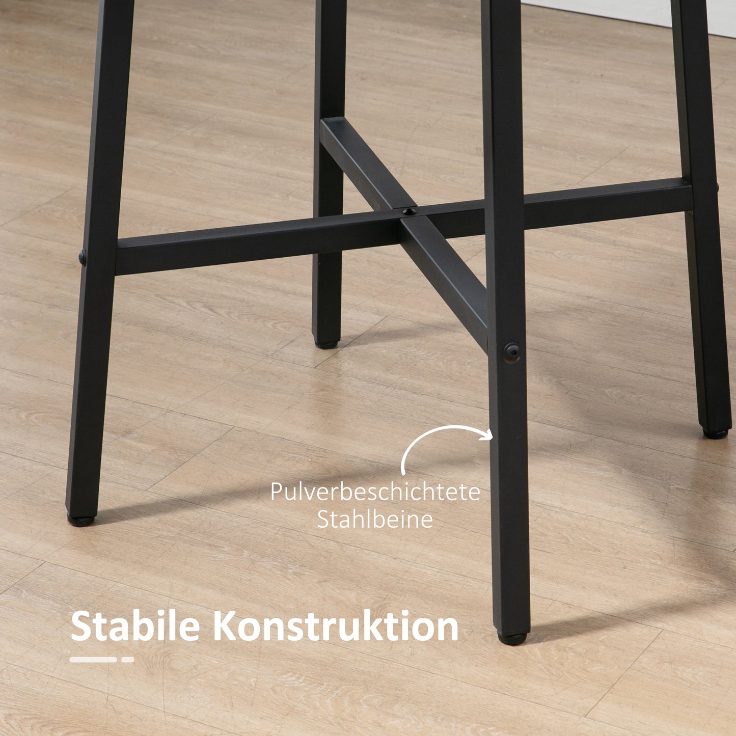 Eettafel – Keukentafel – Grote Tafel – Industriële Tafel – Rustieke Tafel – Ø80 cm – Met Metalen Poten & Afgeronde Randen