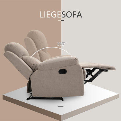 Relaxfauteuil – Fauteuil – Loungestoel – Slaapstoel – Tv-stoel – Ergonomisch Design – Linnen Bekleding Beige – Met Metalen Onderstel – 93 x 88 x 102 cm