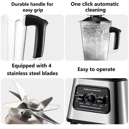 Blender – Keukenmachine – Mixer – IJscutter – Sapmaker – 2,5 Liter Glas – 6000W Krachtige Motor – 9 Snelheidsstanden