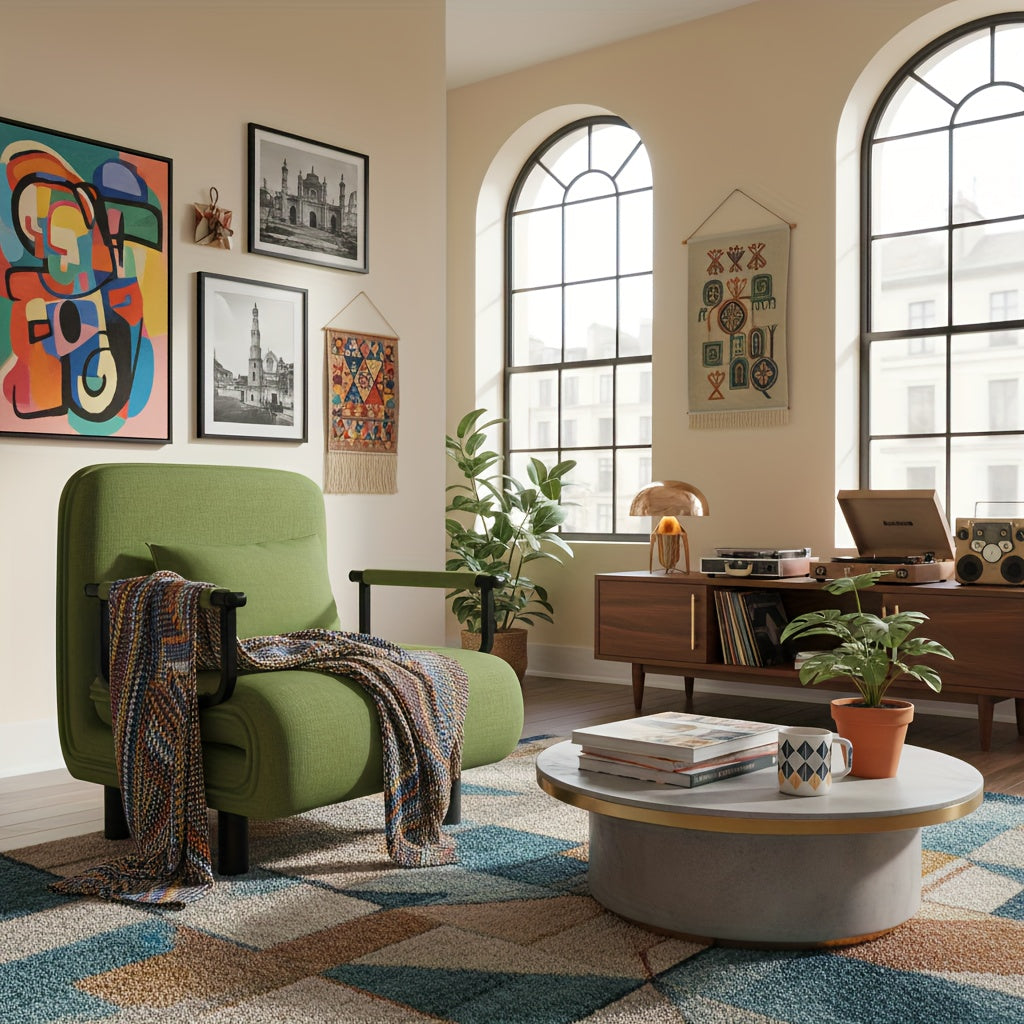 Bureaustoel – Office Chair – Draaistoel – Kantoorstoel – Stoel – Verstelbare Rugleuning 5 Niveau’s – Met Hoofdsteun en Comfortabel Zitkussen – Groen – Met Metalen Frame