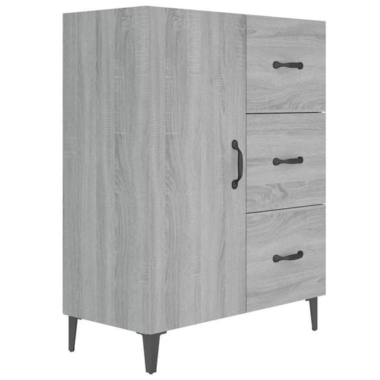 Sideboard – Dressoir – Opbergkast – Tv-meubel – Grijs – Hardhout – 69,5x34x90 cm – Vloermontage