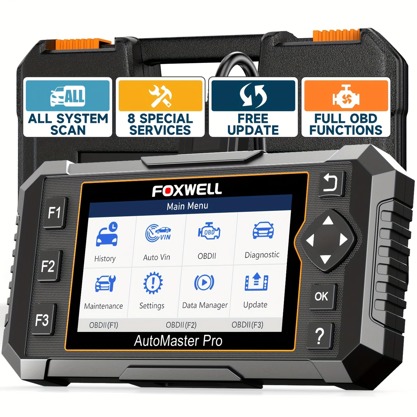 OBD2 Scanner – Auto Diagnosetool – Code Reader – Foutcode Uitlezer – Diagnose Scanner – 8 Resetfuncties – Levenslang Gratis Updates