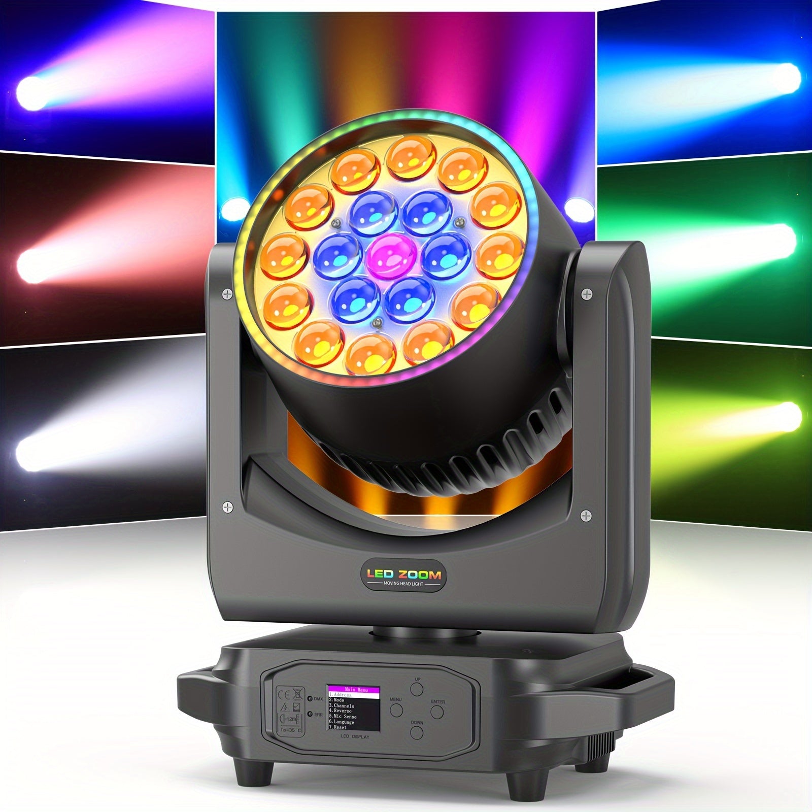 380W LED Zoom Moving Head Light – LED Beam Spot – LED Moving Head – RGBW Party Light – DMX DJ Licht – Focusfunctie – Air Cooling System - QUORE