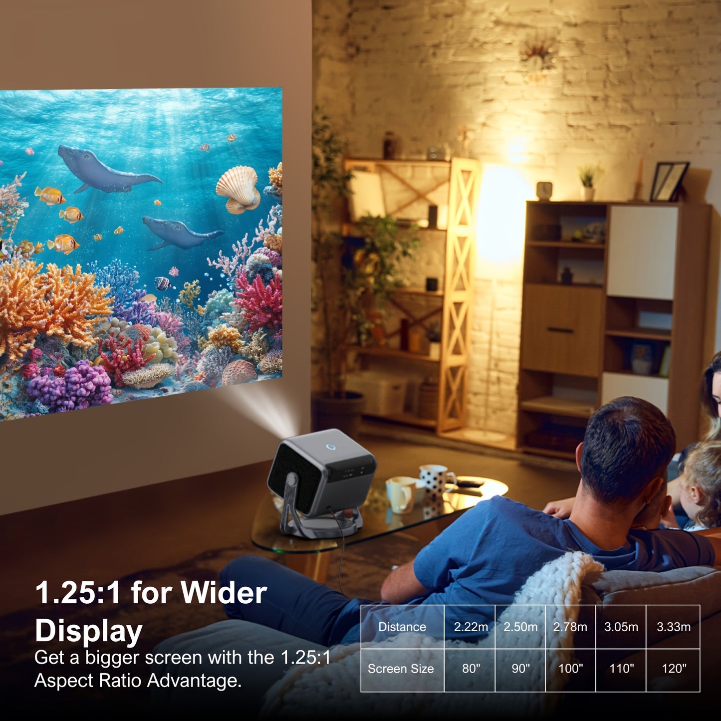 Beamer – Projector – Mini Beamer – Home Cinema – Smart Projector – Android TV 11.0 – 600 ANSI Lumen – Native 1080P Full HD