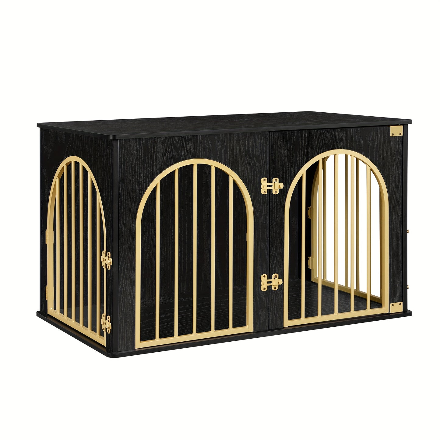 Hondenkennel – Hondenbench – Hondenkooi – Hondenhok – Kamerkennel – 3 Deuren – Modern Boogvormig Ontwerp – Stevig Metaal – 60x100x63 cm – Geschikt Tot 100 kg