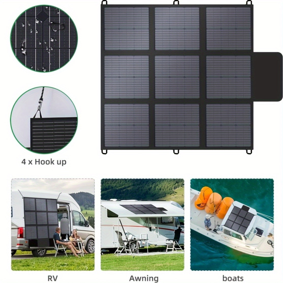 Draagbaar Zonnepaneel – Opvouwbaar Zonnepaneel – Mobiel Zonnepaneel – Outdoor Zonnepaneel – 200W Vermogen – Monokristallijn – Weerbestendig