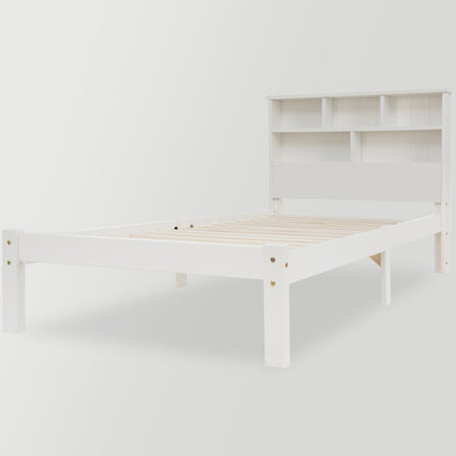 Eenpersoonsbed – Bed met Opberglades – Opbergbed – Slaapbed – Kinderbed – 90x200 cm – Wit – Stevige Lattenbodem – Ruime Lades