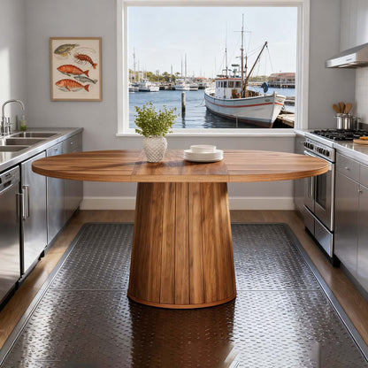 Eettafel – Tafel – Dinertafel – Keukentafel – Eetkamertafel – Ovaal Model – Geschikt Voor 6 Personen – Robuust Gefineerd Hout Bruin