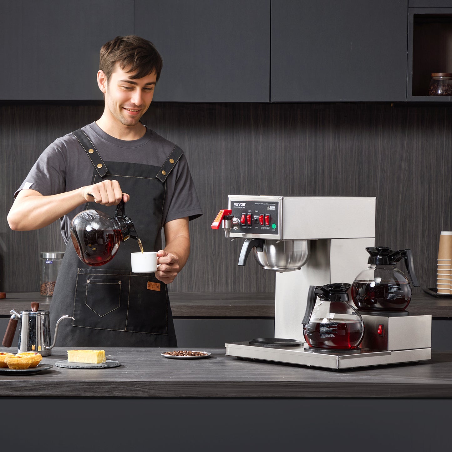 Filterkoffiezetapparaat – Koffiezetter – Filterkoffiemachine – Koffiemachine – Drip Coffee Machine – 12 Koppen Capaciteit – 3 Glazen Kannen Met Warmhoudplaat