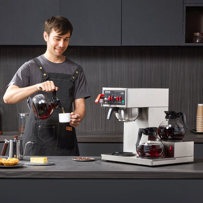 Filterkoffiezetapparaat – Koffiezetter – Filterkoffiemachine – Koffiemachine – Drip Coffee Machine – 12 Koppen Capaciteit – 3 Glazen Kannen Met Warmhoudplaat