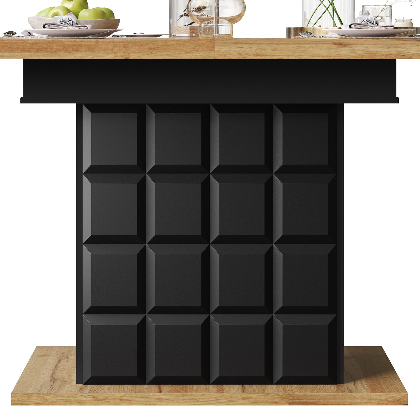 Uitklaptafel – Klaptafel – Vouwtafel – Uitschuiftafel – Eettafel – Uitschuifbaar 110-140 CM – Opbergruimte Onderblad – Houtlook Design