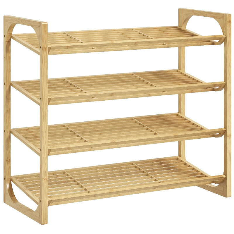 Bamboe Schoenenrek – Schoenenkast – Schoenen Organizer – Schoenenhouder – Schoenendisplay – 4 Lagen Voor 12 Paar – Natuurlijk Hout – Compacte Opslag
