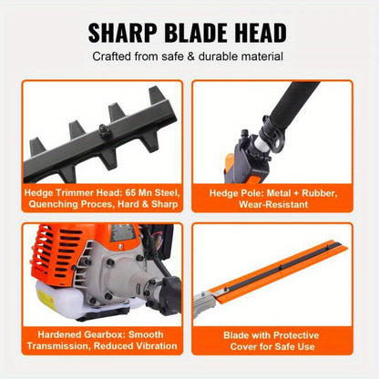 6-In-1 Benzine Tuintool – Tuinset – Multitool – Snoeier – Trimmer – 52cc Motor – Sterk Legeringsstaal Mes