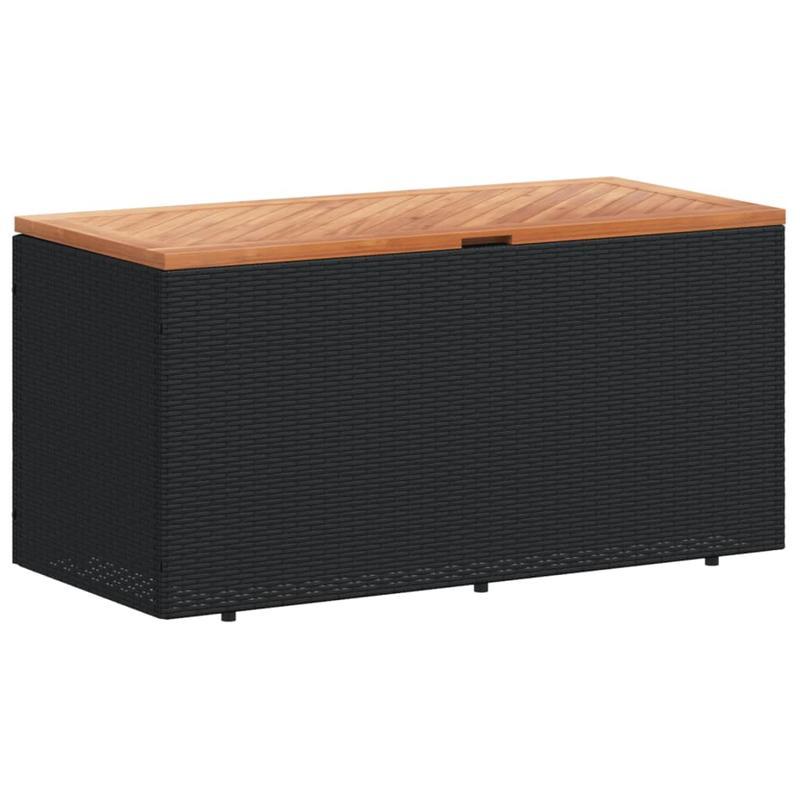 Tuinkist – Opbergbox – Tuinopbergbox – Kussenbox – Tuinbox – Geweven Poly Rattan & Acaciahout – Weerbestendig Ontwerp – Ruime Afmetingen 110x50x54 cm