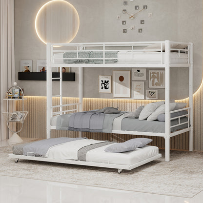 Hoogslaper – Stapelbed – Kinderbed – Metaalbed – Mezzaninebed – Stevig Metalen Frame – Veiligheidsrails Inclusief