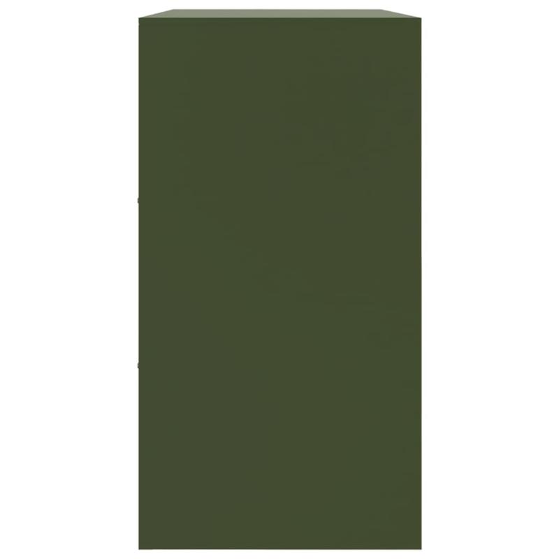 Simple Sideboard, Spacious Storage Cabinet with Display Shelf, Suitable for Kitchen, Living Room, Stylish Furniture, Offers Additional Storage Space and Home Decor, Ensures Safety. Dressoir 99x39x73 cm Steel Olive Green
