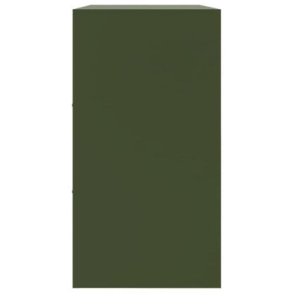 Simple Sideboard, Spacious Storage Cabinet with Display Shelf, Suitable for Kitchen, Living Room, Stylish Furniture, Offers Additional Storage Space and Home Decor, Ensures Safety. Dressoir 99x39x73 cm Steel Olive Green