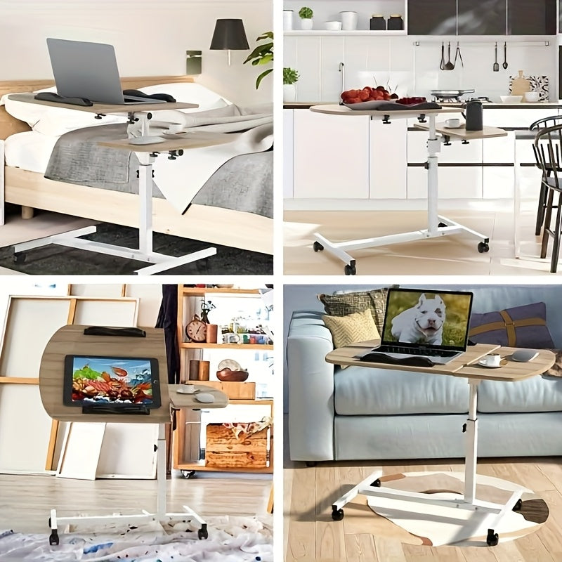 Space Saving Adjustable Desk 60x40cm | Tiltable Tabletop And 61-95cm Height Adjustment | Ergonomic Bedside Desk for Living Room (tool-free Assembly)