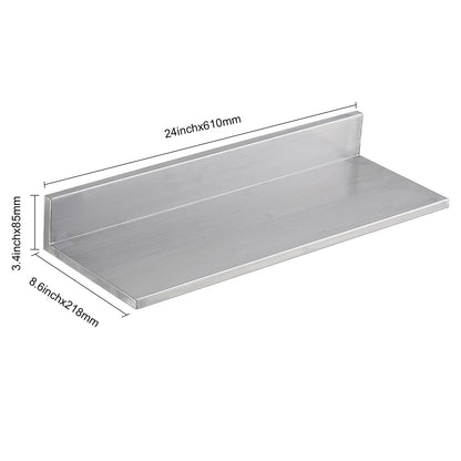 RVS Muurplank – Wandplank – Zwevende Plank – Opbergplank – Keukenplank – Roestvrij Staal – Met Achterwand – 62x22 cm – Draagvermogen 20 kg
