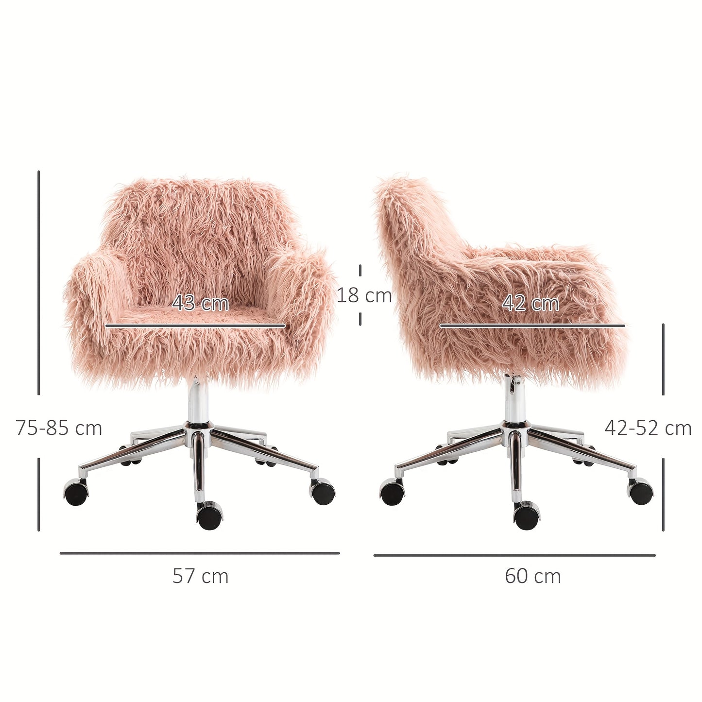 Relaxstoel – Loungestoel – Fauteuil – Zitstoel – Leunstoel – Zacht Roze Met Zilveren Accenten – Verstelbare Hoogte – Makkelijk Schoon Te Maken