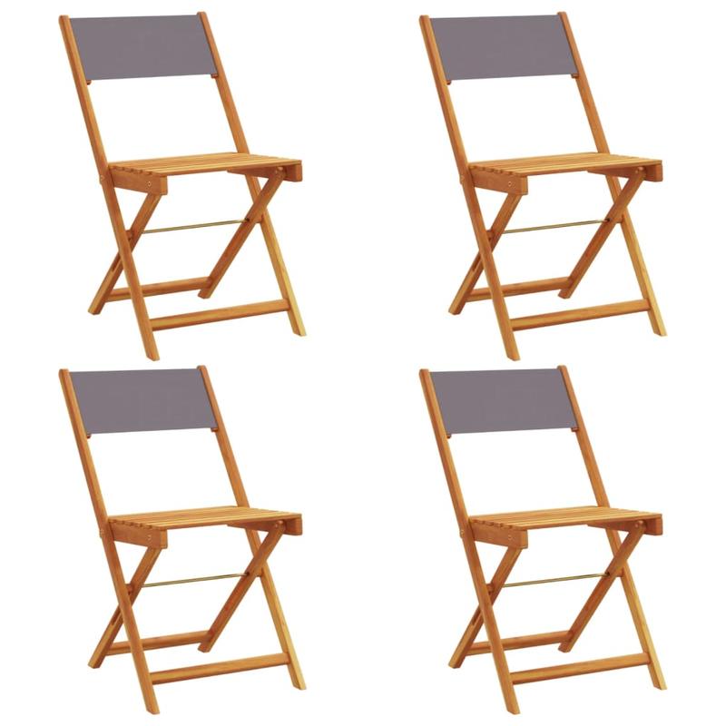 Inklapbare Tuinstoelen – Opvouwbare Stoelen – Buitenstoelen – Campingstoelen – Massief Acaciahout – Polyester Stof – Draagvermogen 110 Kg